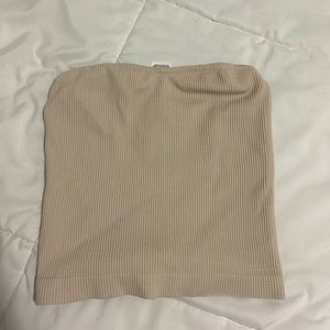 Tan Seamless Ribbed Tube Top